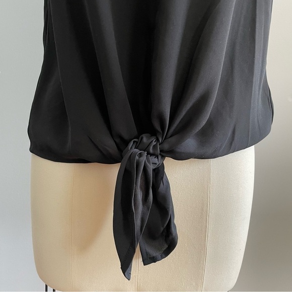 Madewell Novel Tie-Front Top in Black- Size Small- NWT - Picture 5 of 10
